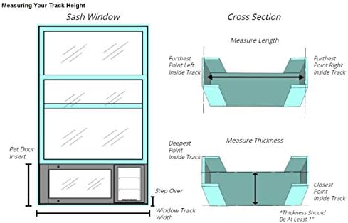 פטיו פסיפיק לחיות מחמד דלת עבור אבנט חלונות / מתכוונן אנכי חלון חתול דלת / התקנה קלה | אנרגיה יעילה | אידיאלי